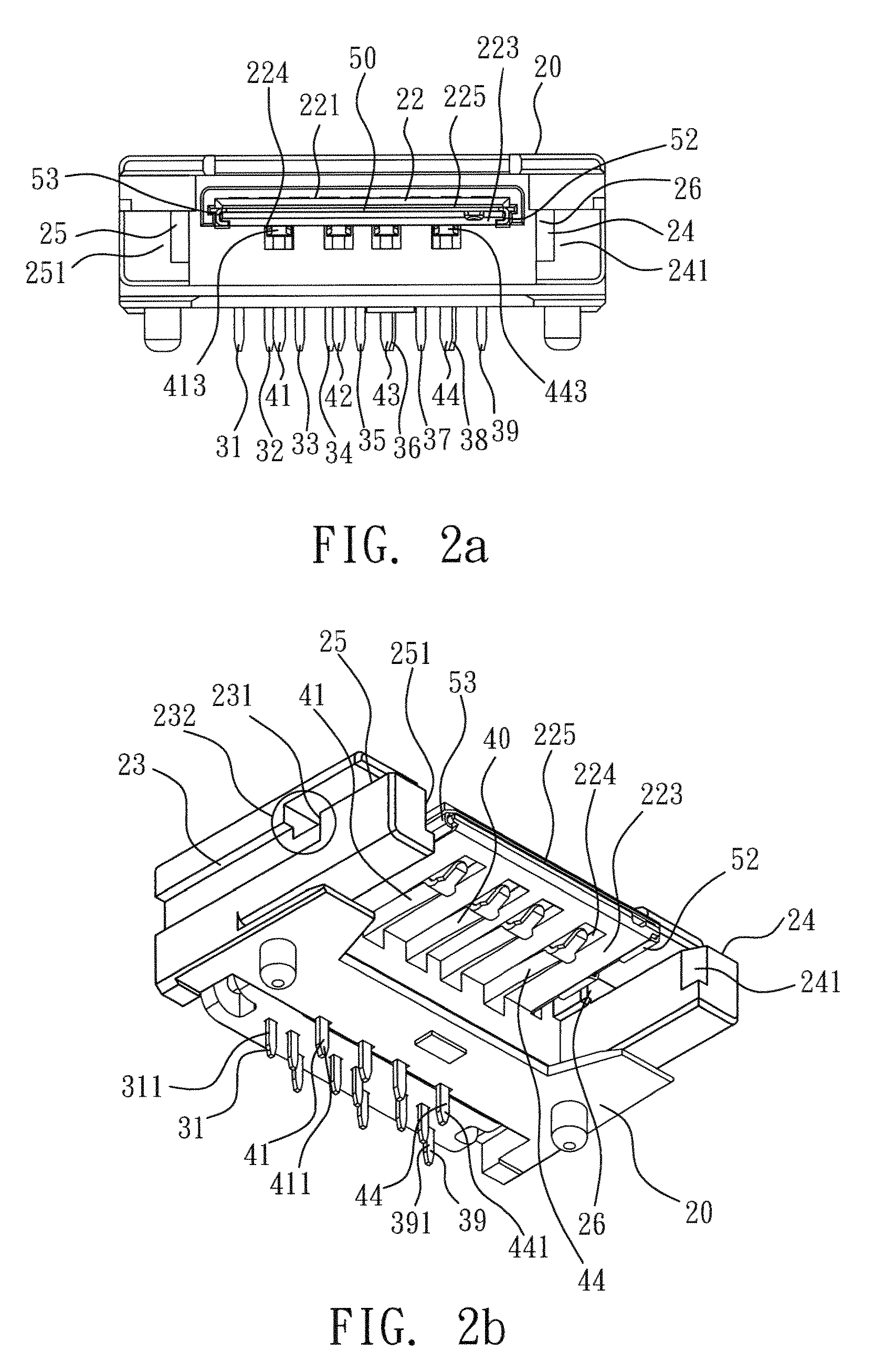 Electrical connector with first and second terminal assemblies