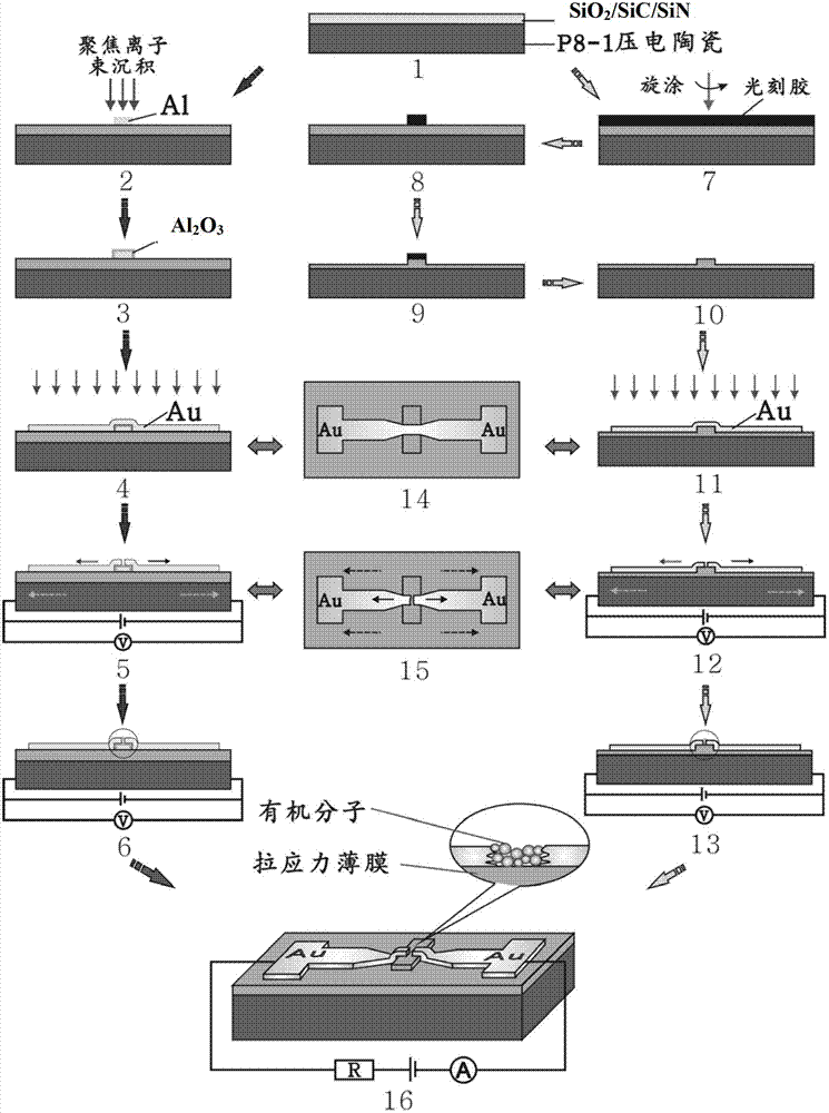 Preparation method of addressable nano molecular junction