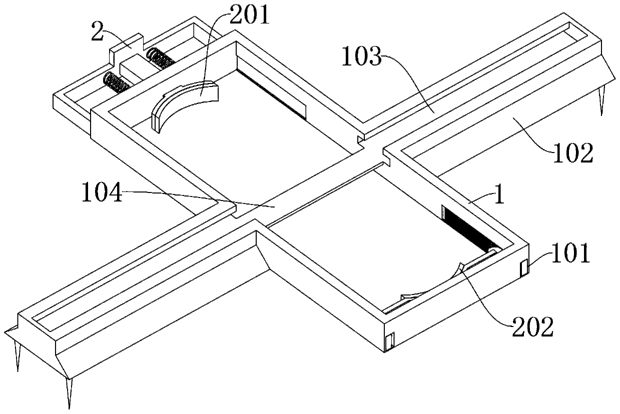 Garden landscape maintenance-based soil film mulching device capable of advancing for flower and plant transplanting