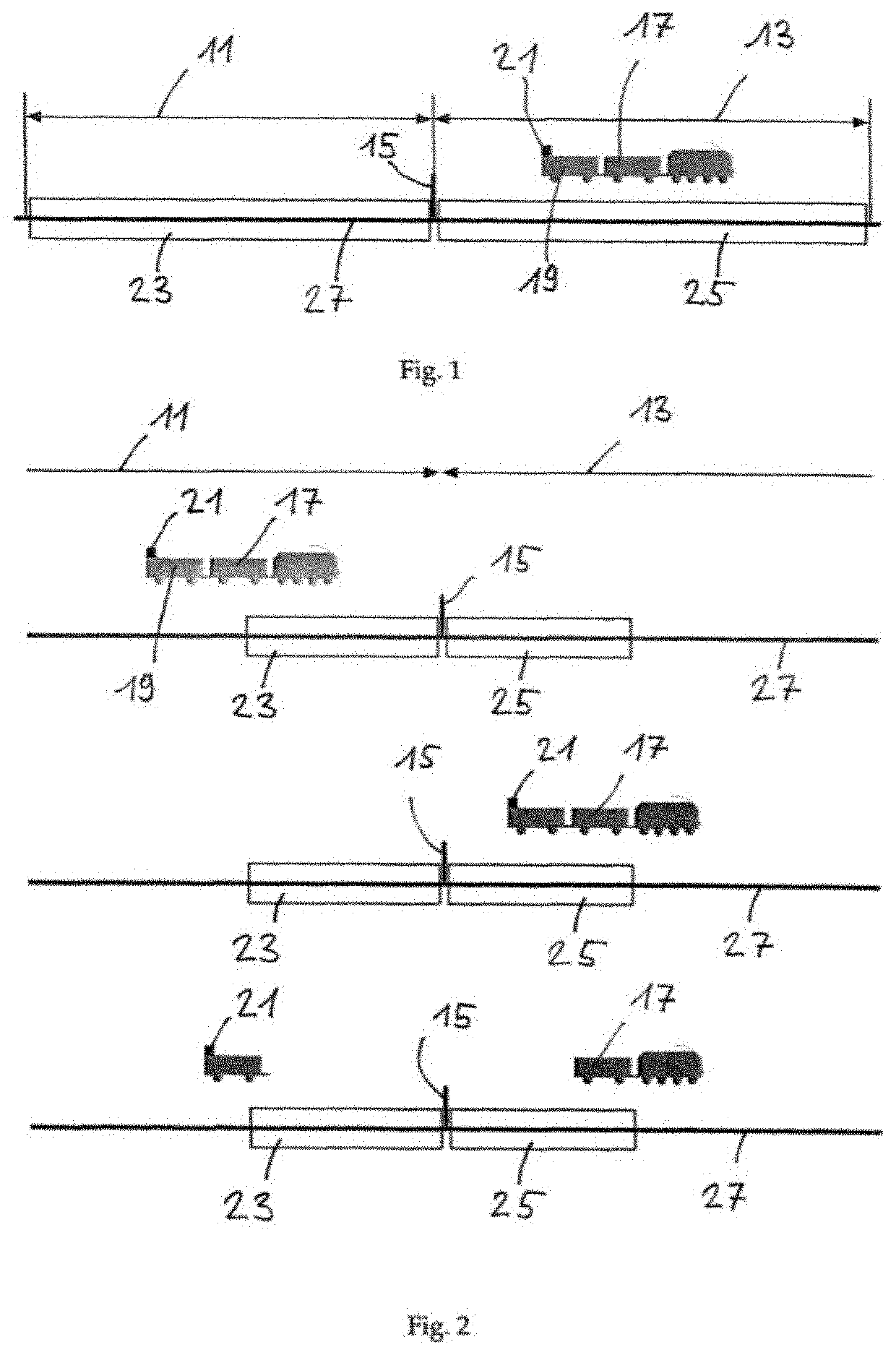 Method for ensuring that a section block of a railway section is free of the last unit of a train