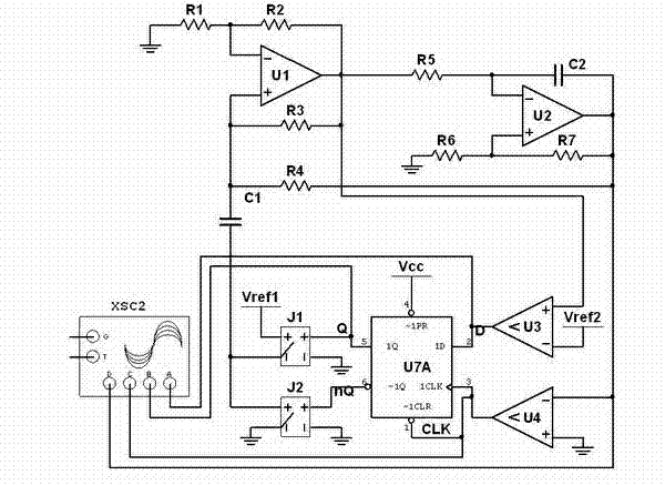 Chaotic circuit applicable to AD (analog-to-digital) conversion and random binary sequence generation