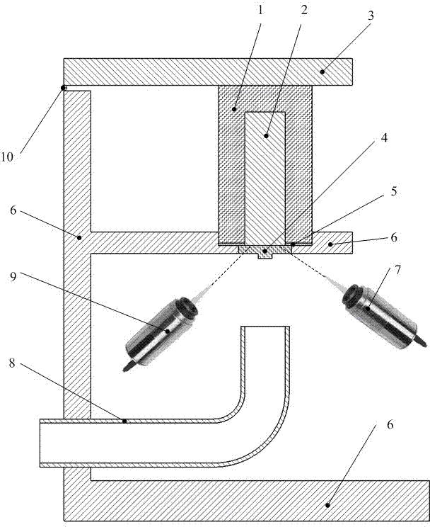 Device and method for measuring heat exchange coefficient of interface in gas quenching process