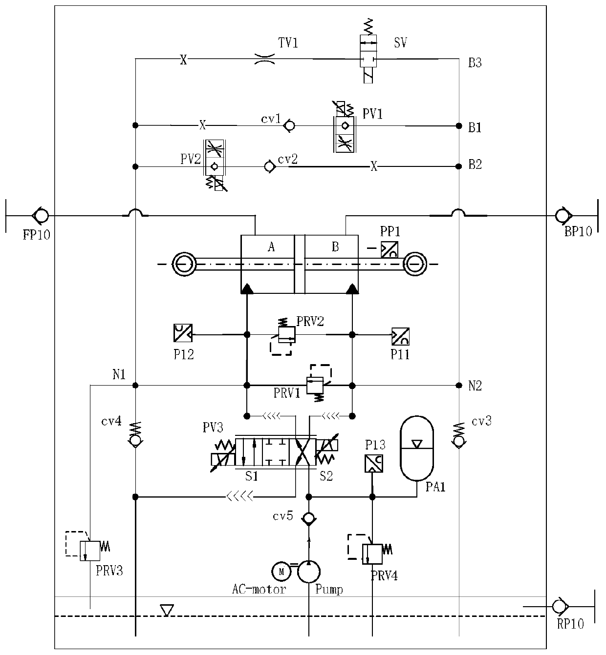 Active control serpentine shock absorber, vibration damping system and vehicle