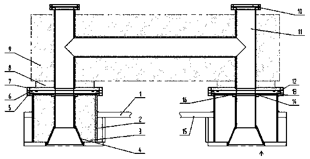 Flow guide pipe sealing device in distillation process of titanium sponge production