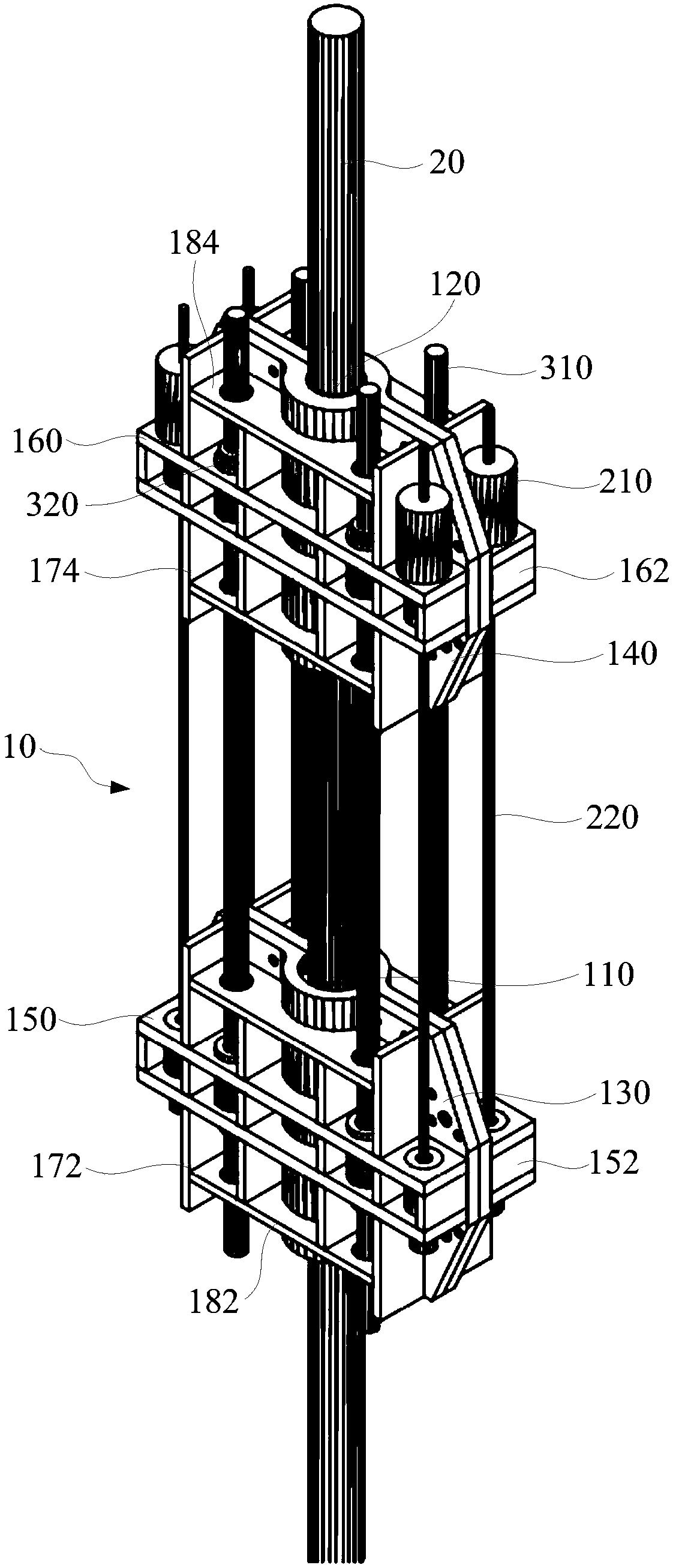 Cable cutting device and cable-stayed dismantling construction method