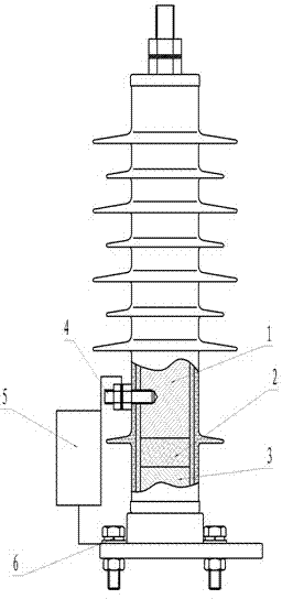 Metallic oxide lightning arrester with built-in insulation base