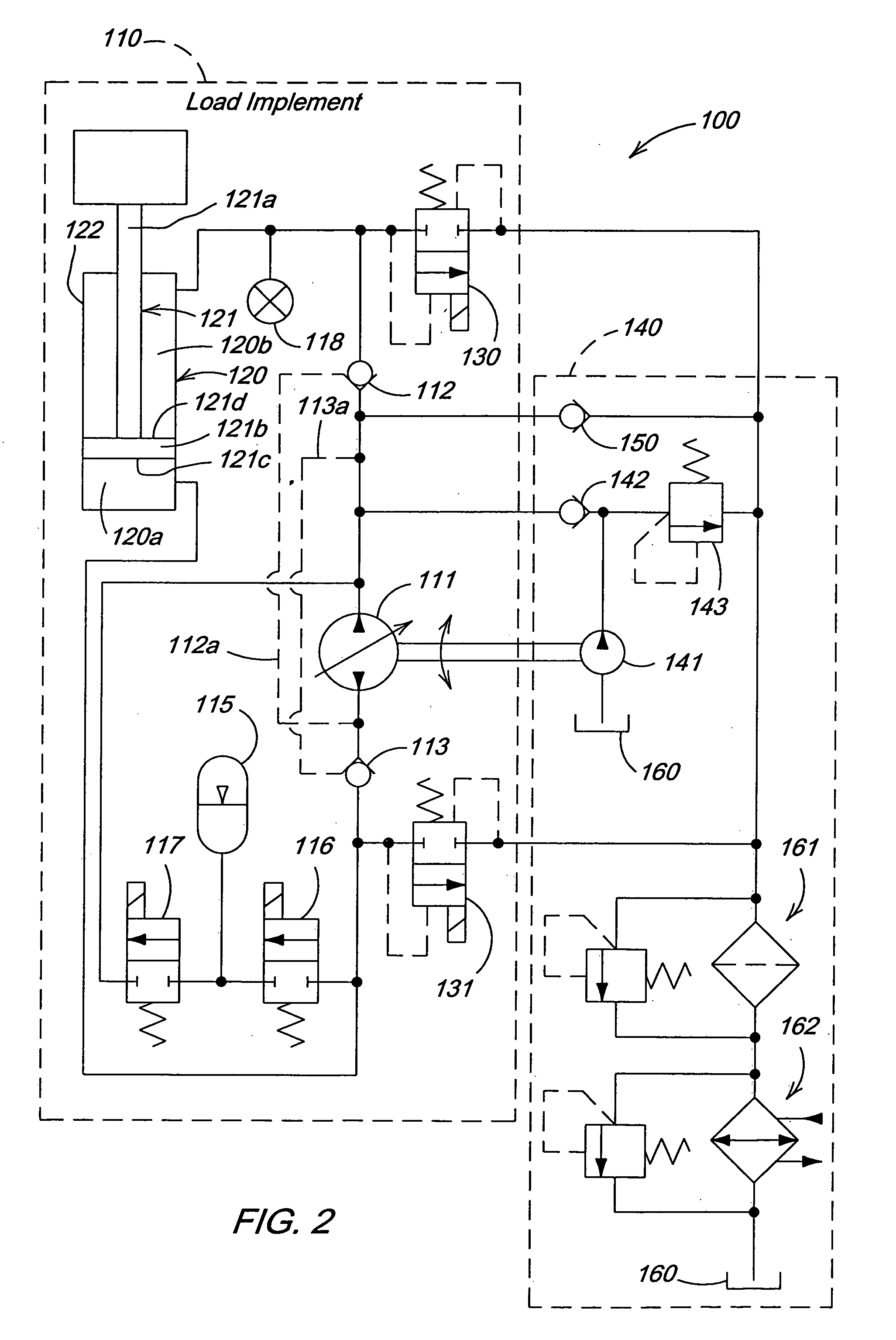 Closed circuit energy recovery system for a work implement