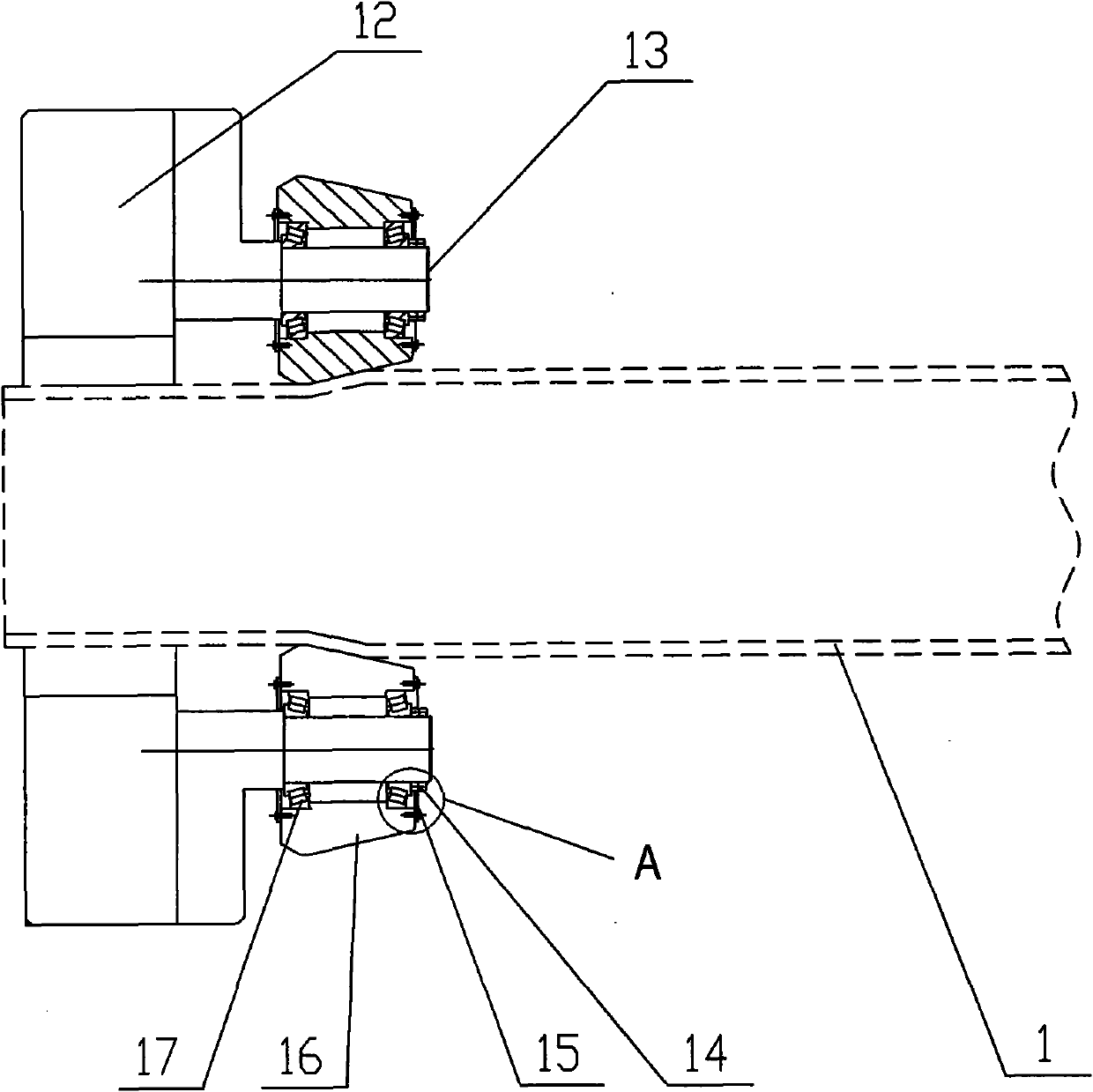 Roller spinning device for steel tube pointing machine