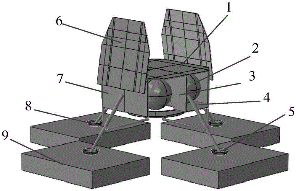 Component partitioning simulation method based on lunar probe landing mechanical environment prefiguration