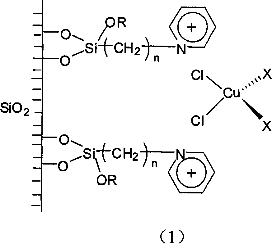 Solid borne ionic liquid Cu salt catalyst as well as preparation method thereof and application in synthesis of dimethyl carbonate
