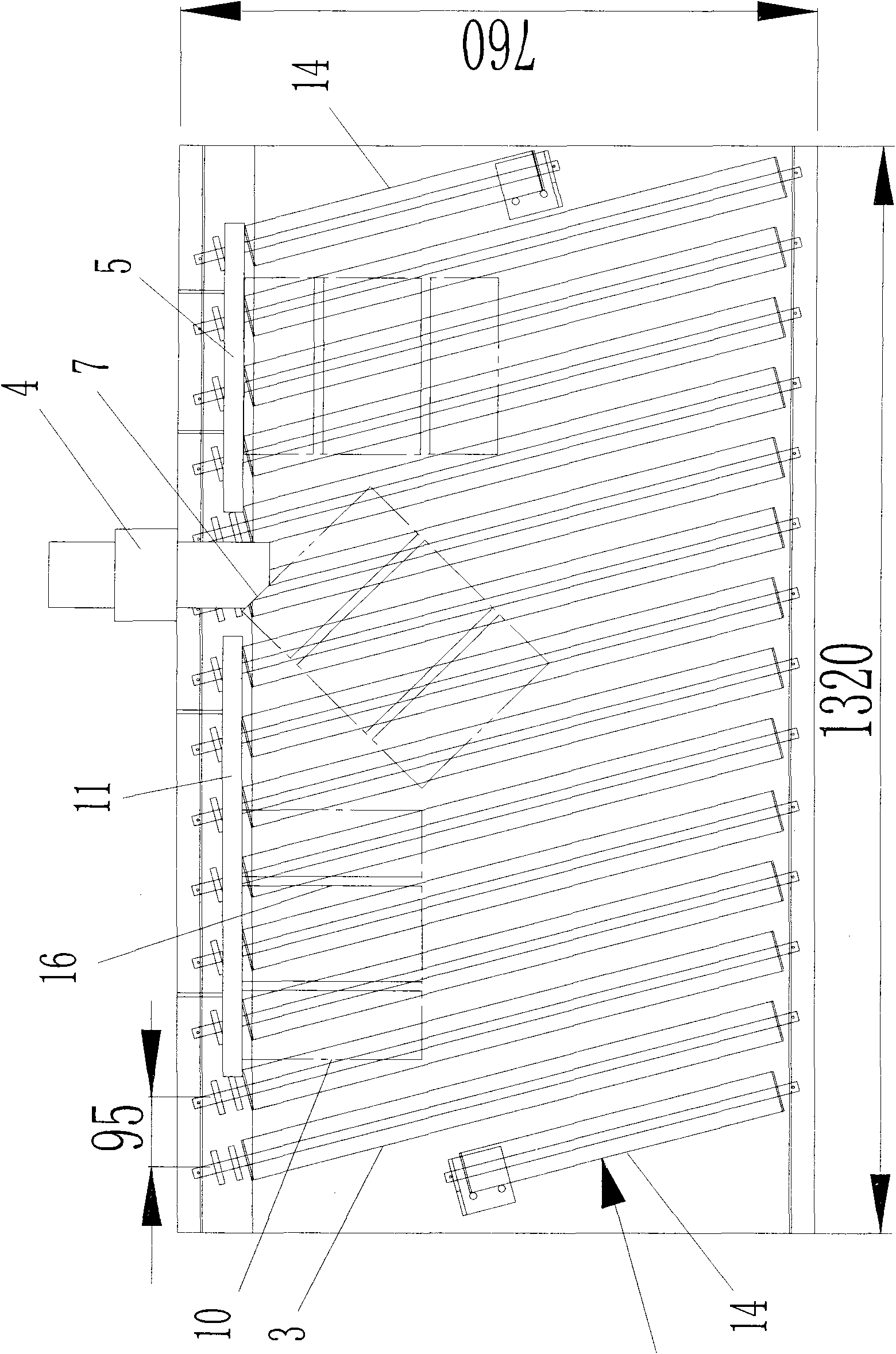 Oblique rolling shaft angle turning machine of emulsion explosive production line