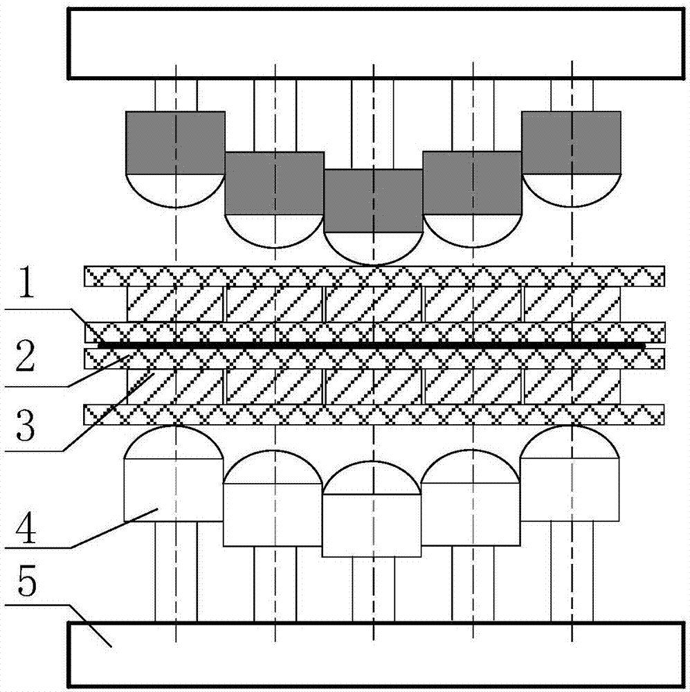 Composite elastic cushion for multi-point formation