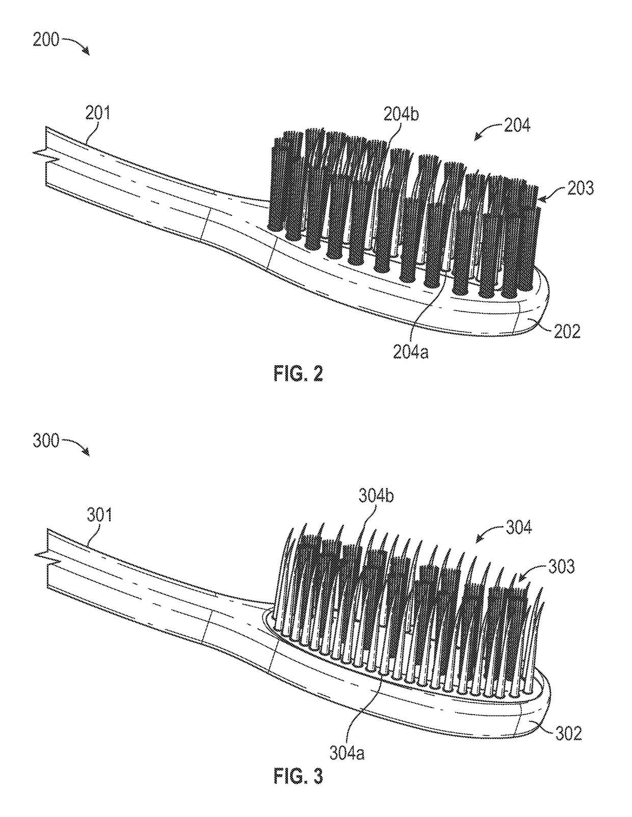 Toothbrush having tufted bristles and tongue brush bristles emanating from the same surface