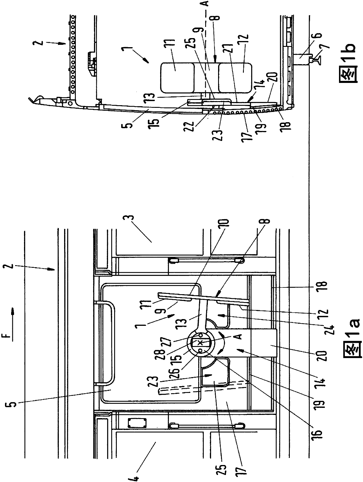 Deflector plate device for a public transport vehicle