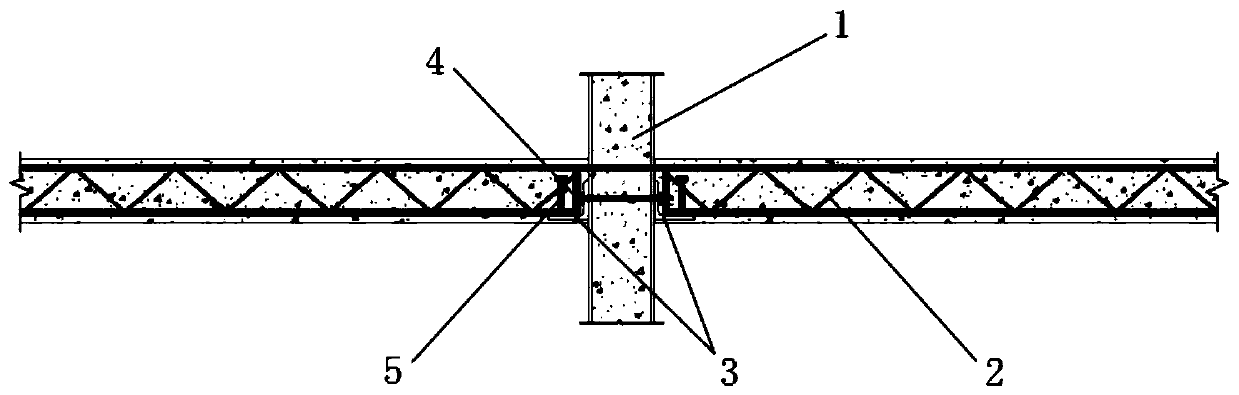 Connection joint of double-steel-plate combined shear wall and combined floor slab connected by supporting angle steel