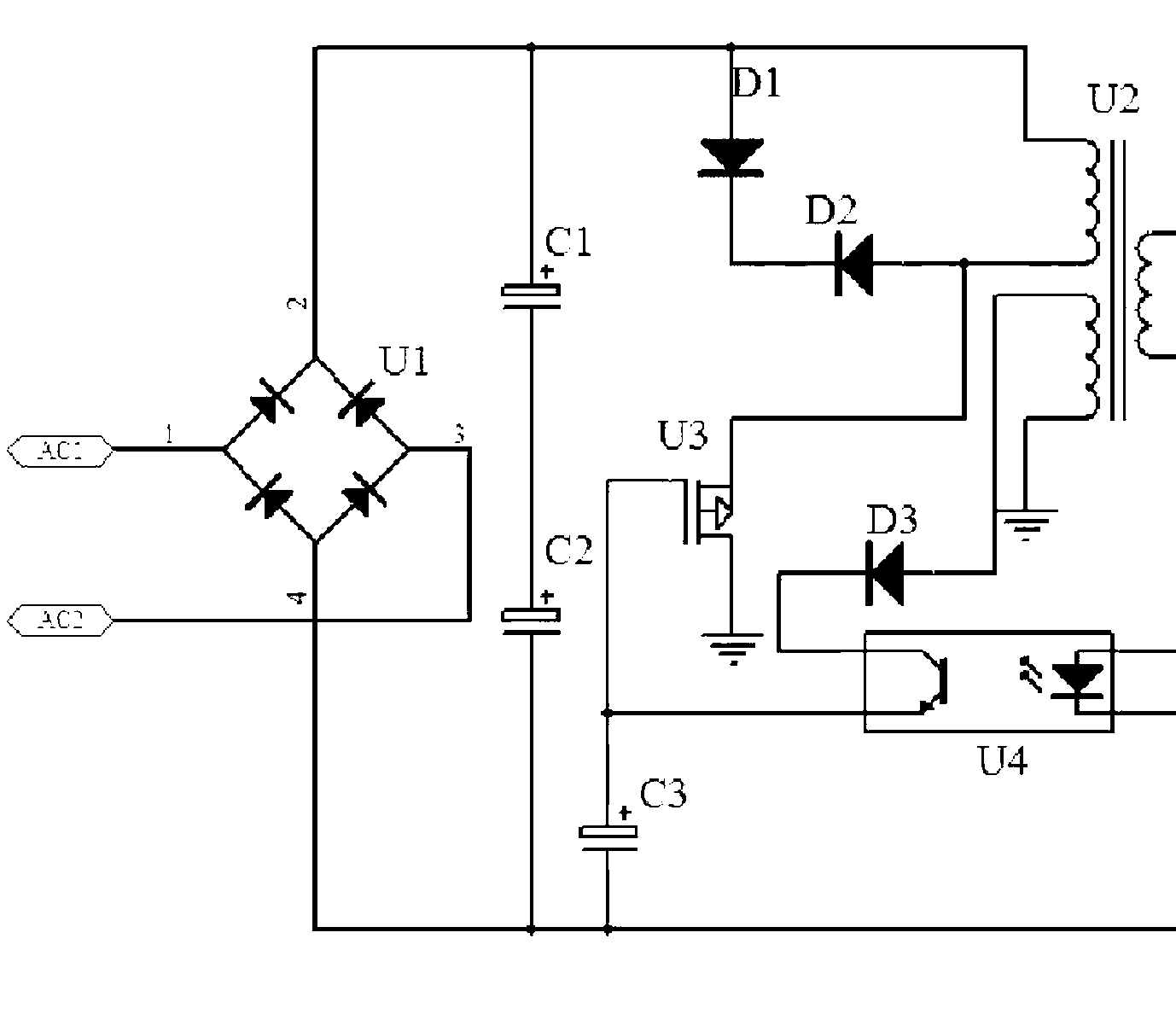 Series type energy-storage capacitor circuit for mine intrinsic safety power source