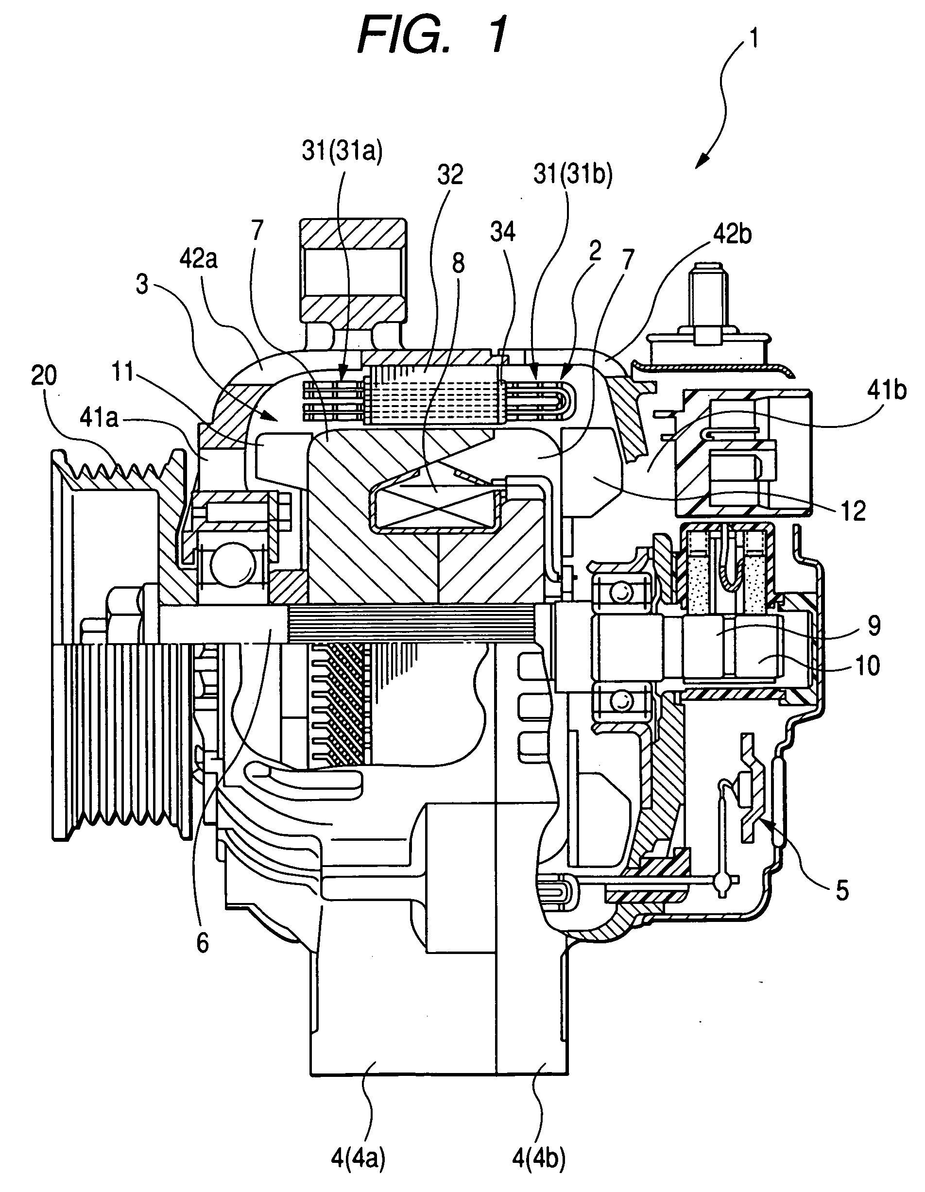 Vehicle AC generator having connection portions of stator winding conductor segments oriented in accordance with direction of cooling air flow