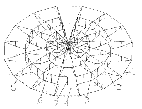 Secondary cable net cable dome structure