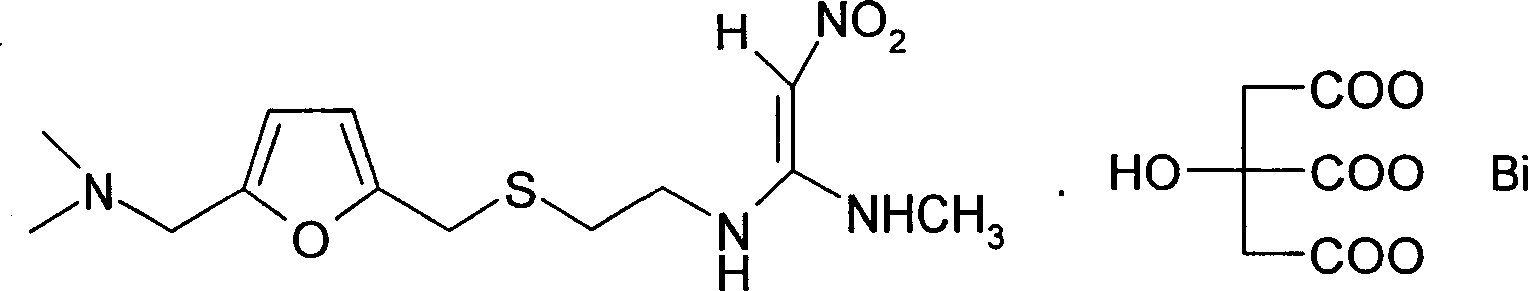 Method of preparing bismuth citrate ranitidine