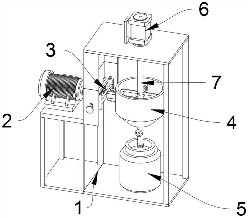 Filtering device capable of safely sub-packaging construction machinery paint and convenient to clean