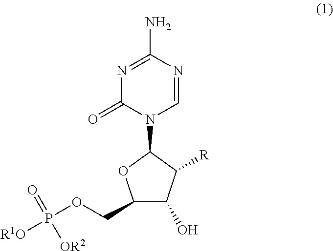5′-dibenzyl phosphates of 5-azacytidine or 2′-deoxy-5-azacytidine
