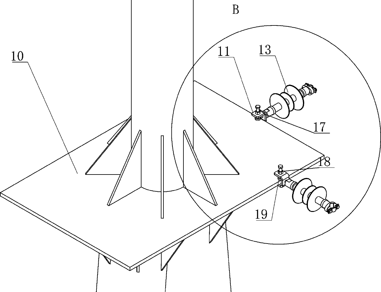 Single-pole and double-cable OPGW redundant cable installation fitting and method for substation