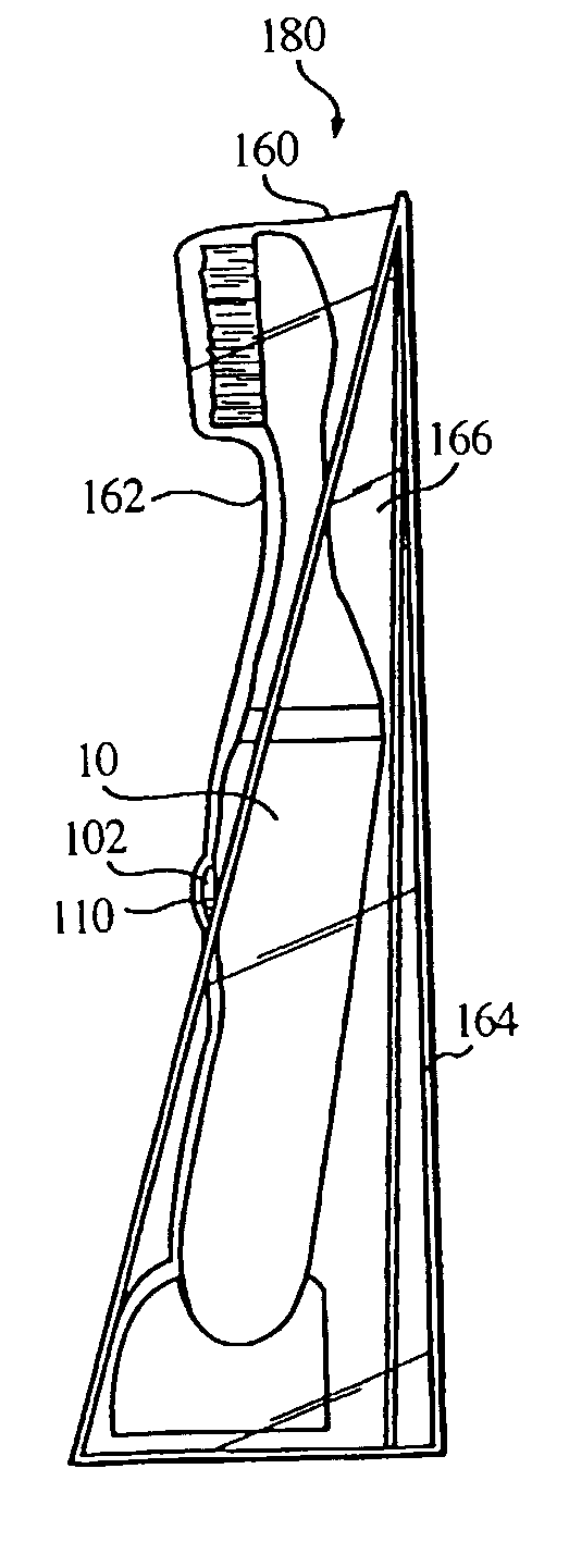 Electric toothbrushes and packages containing same