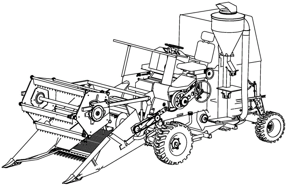 Plot grain combine harvester