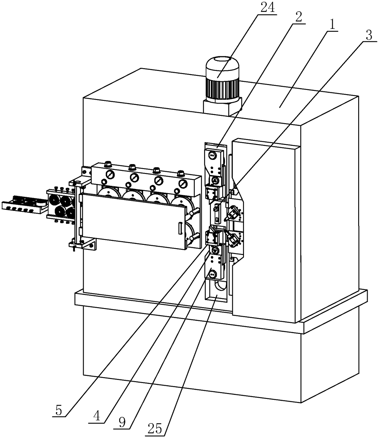 Cutting mechanism of spring coiling machine