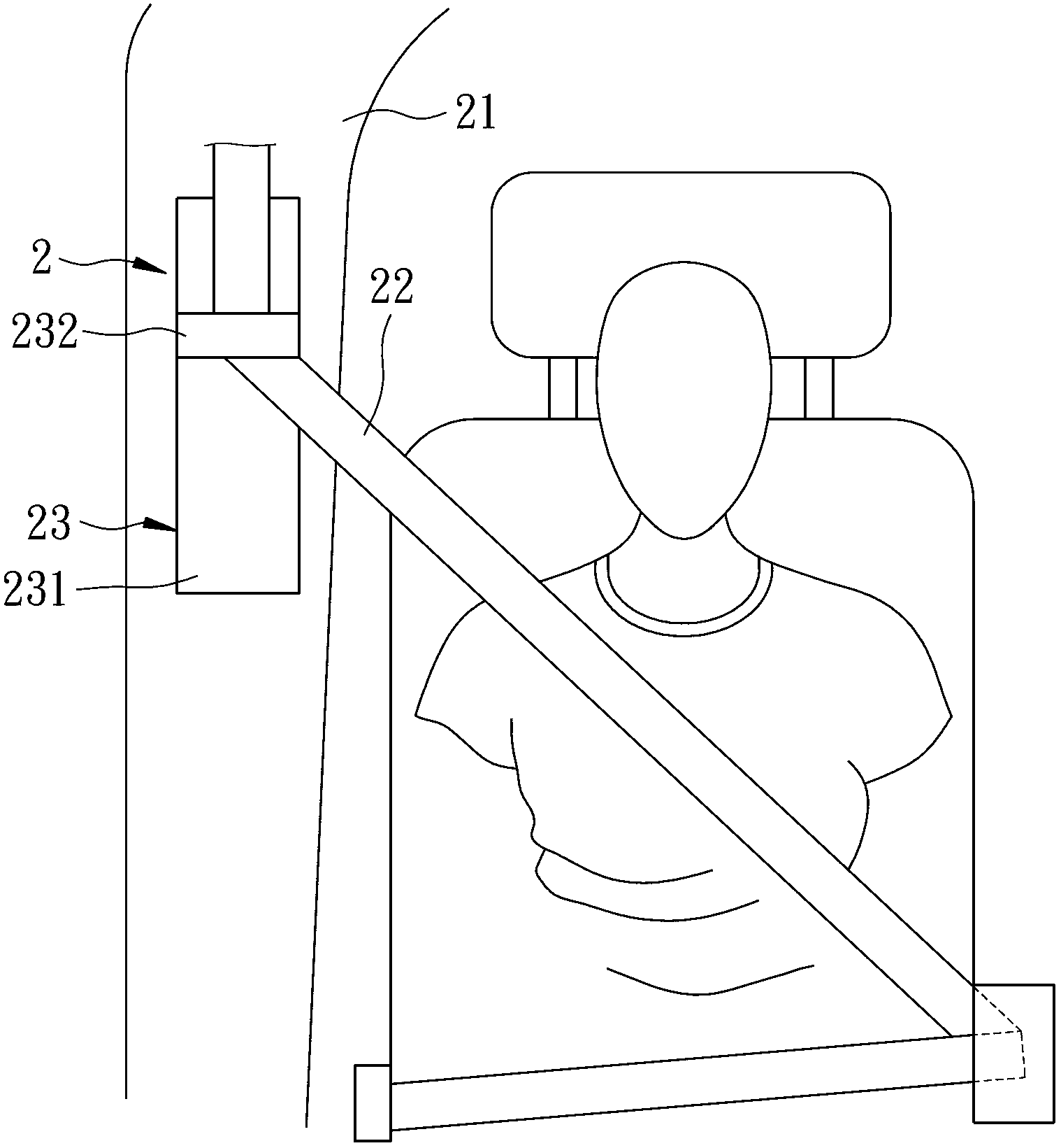 Safety belt device with adjustable height