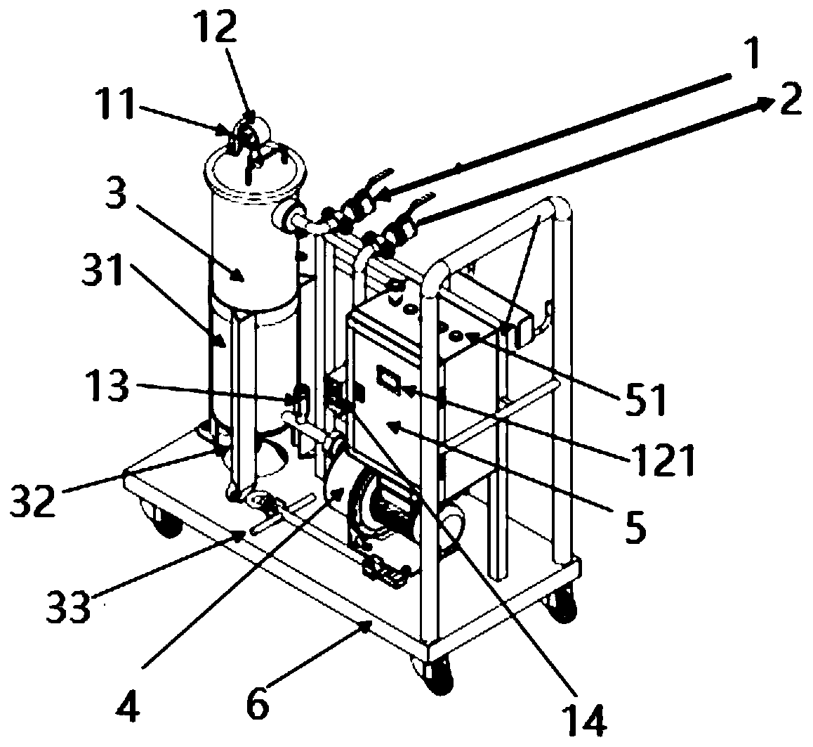 Nuclear power station radioactive wastewater filtering equipment and control device thereof