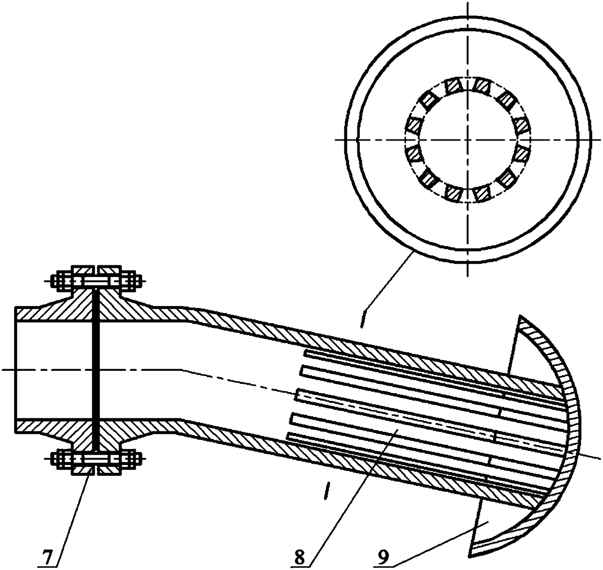 Inclined tube underwater pre-dehydration and degassing separation device