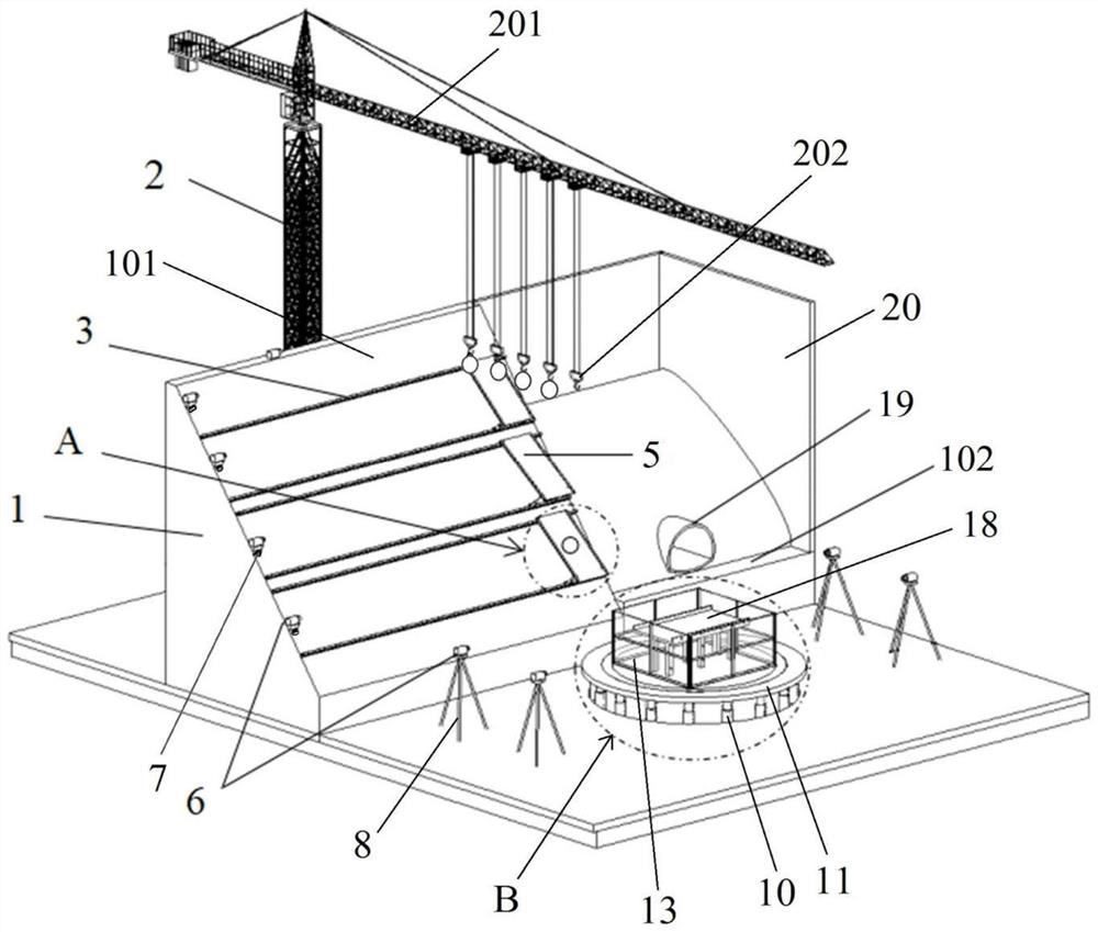 High-position dangerous rock mass protection structure impact response multi-dimensional large-scale simulation test equipment