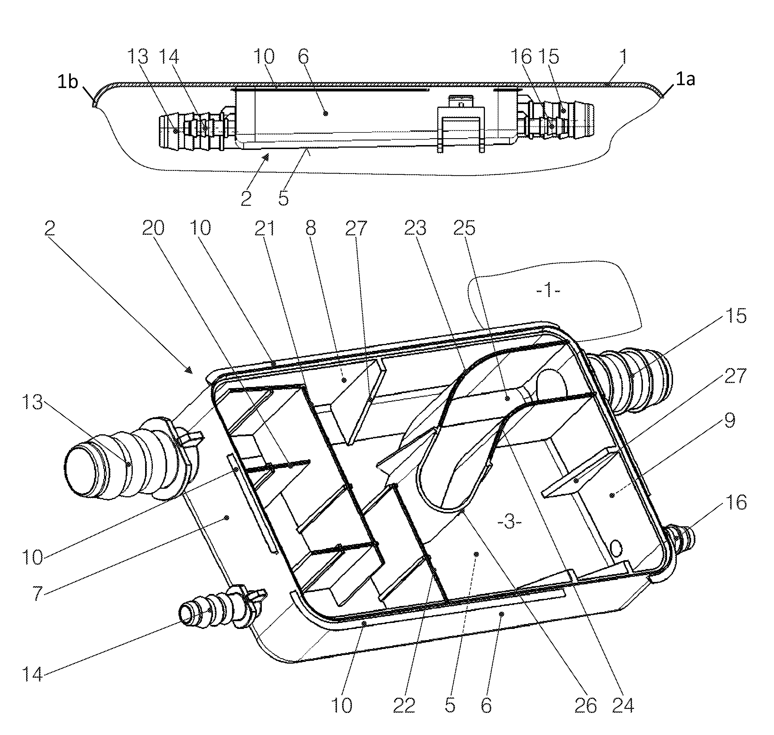 Fuel tank having a built-in auxiliary tank