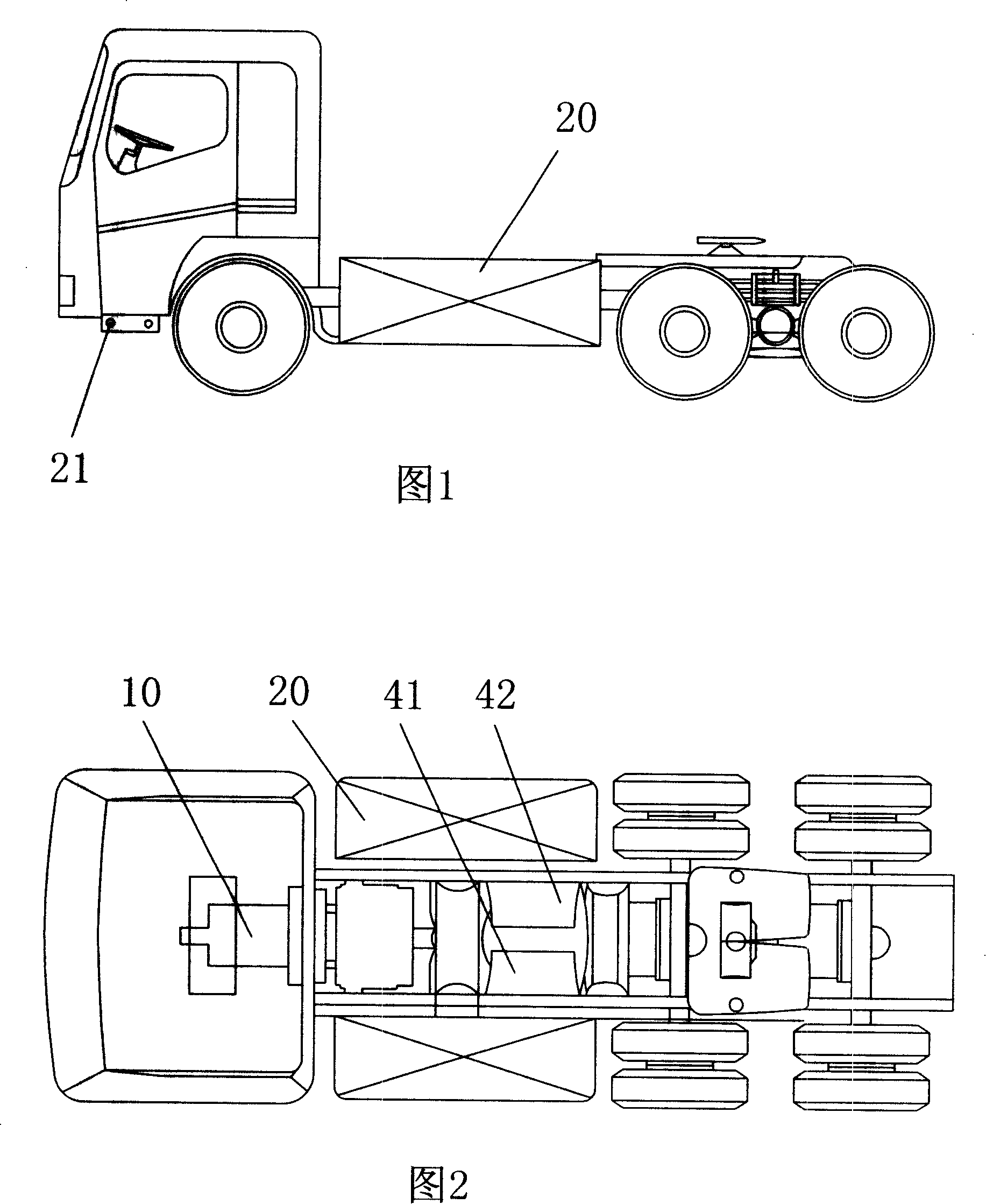 Electric heavy type traction special-purpose automobile