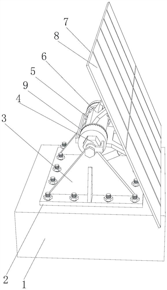 Mounting and fixing device for photovoltaic panel
