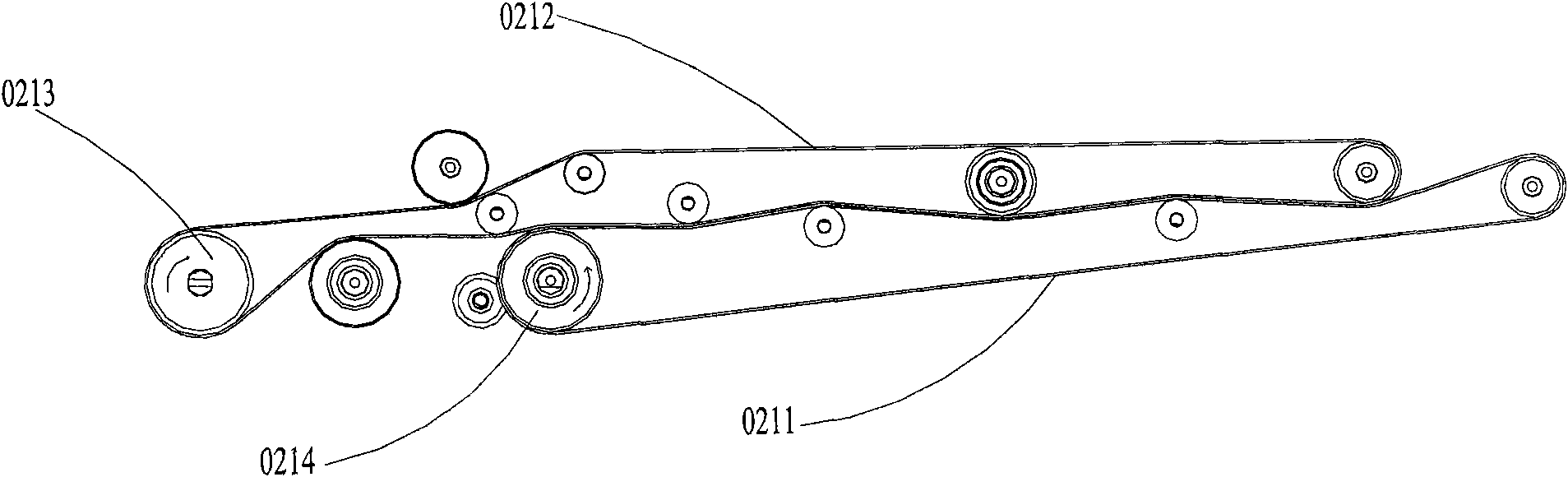 Reversible paper money transmission path device