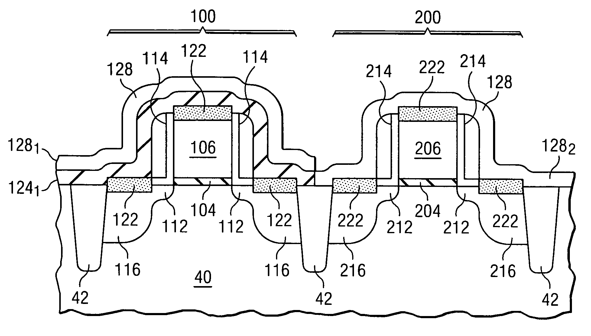 Selective CESL structure for CMOS application