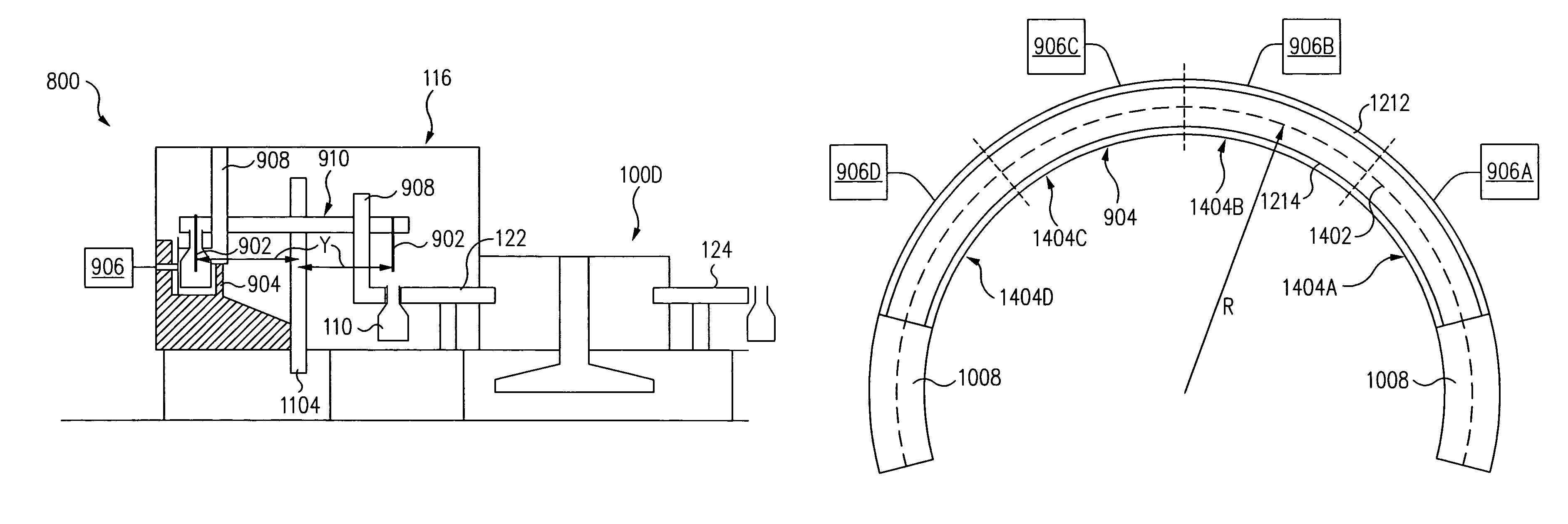 Continuous system for depositing films onto plastic bottles and method