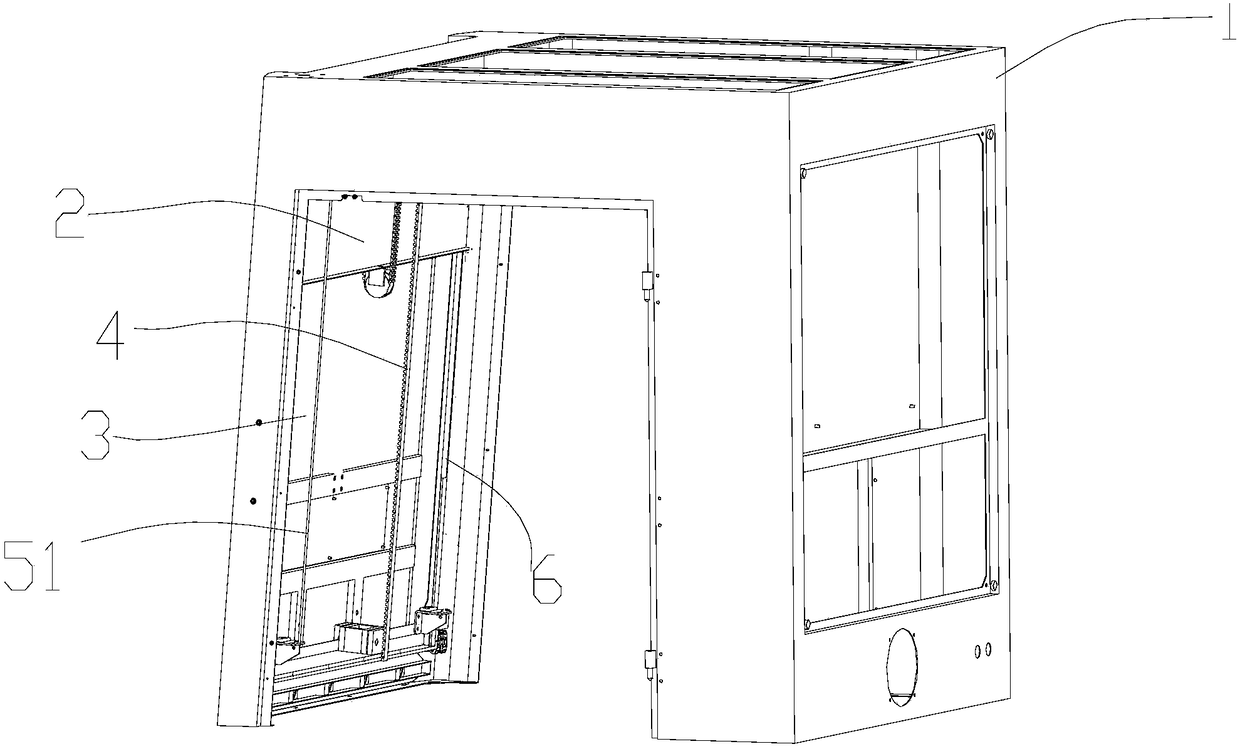 Safe door opening structure of marking machine