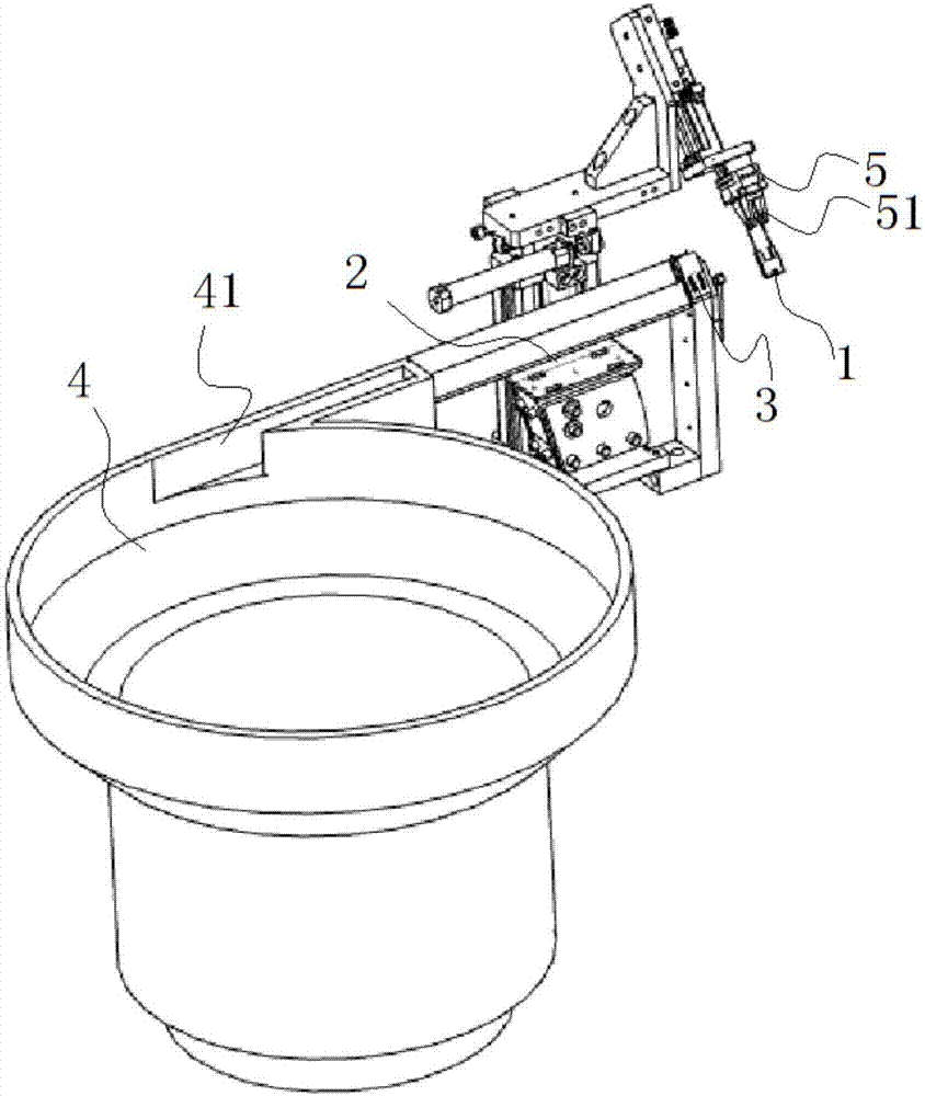 Automatic feeding and taking device for downlight spring