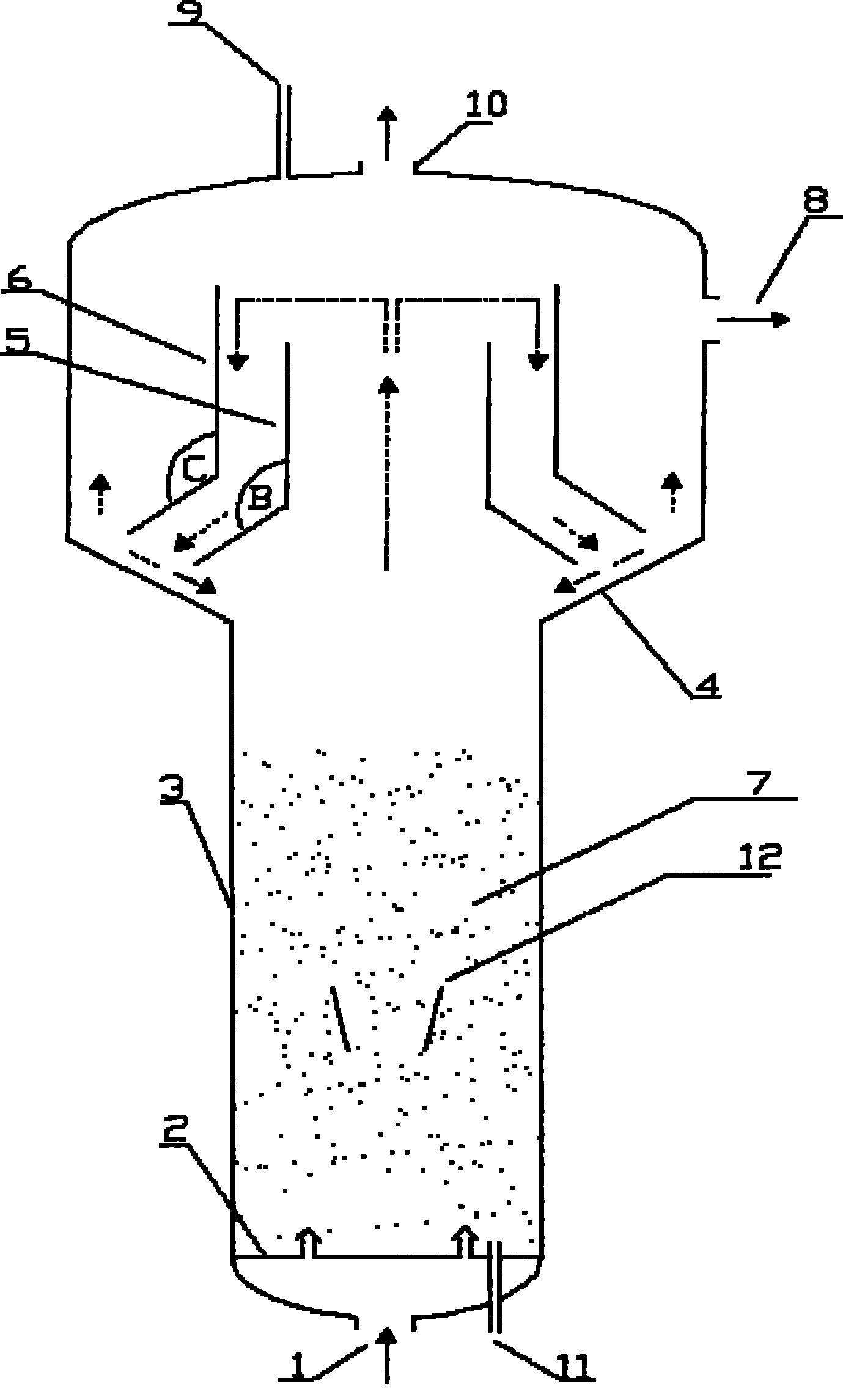 Three-phase boiling bed reactor