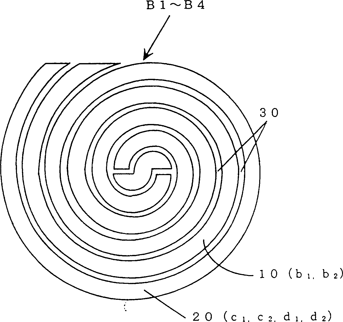 Alkaline storage battery with scroll electrode body