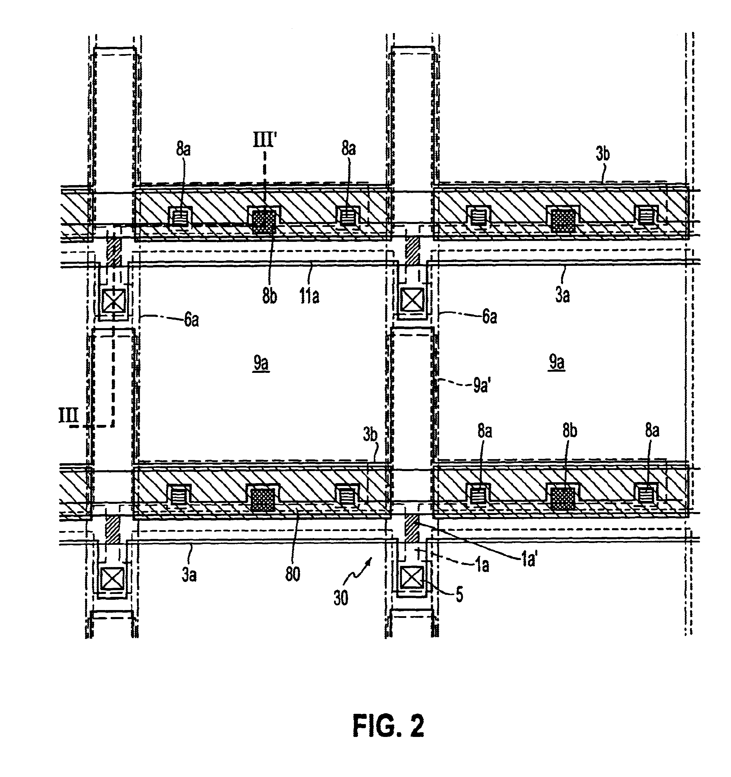 Electro-optical device having a symmetrically located contact hole and method of producing the same
