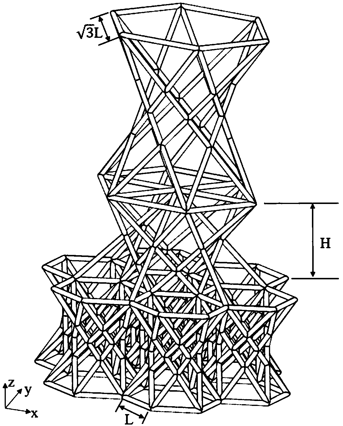 Variable unit cell size gradient lattice structure with transition layers