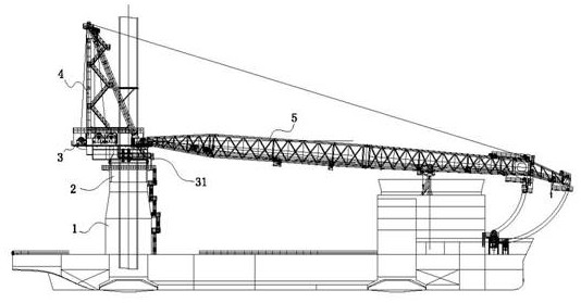 Hoisting method of offshore crane