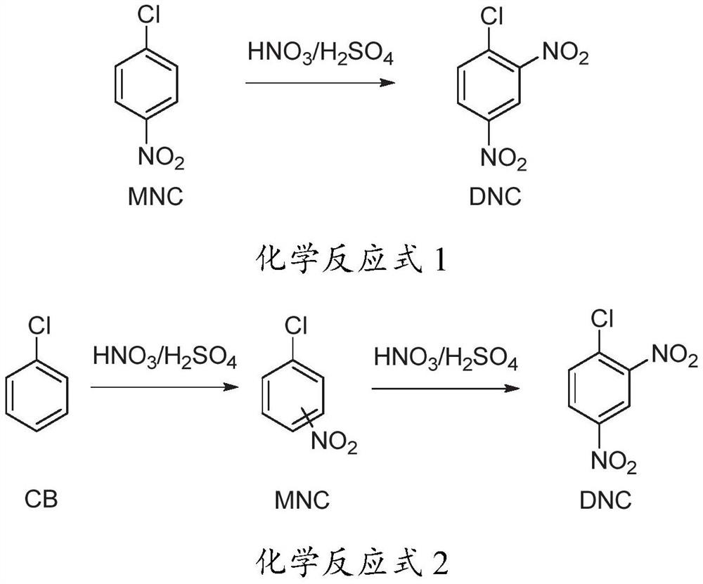 Method for preparing 2, 4-dinitrochlorobenzene by one-step adiabatic continuous nitration of chlorobenzene