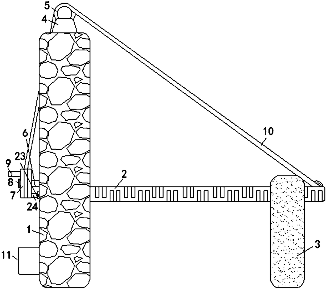 Manual-automatic lifting rod for property security and protection