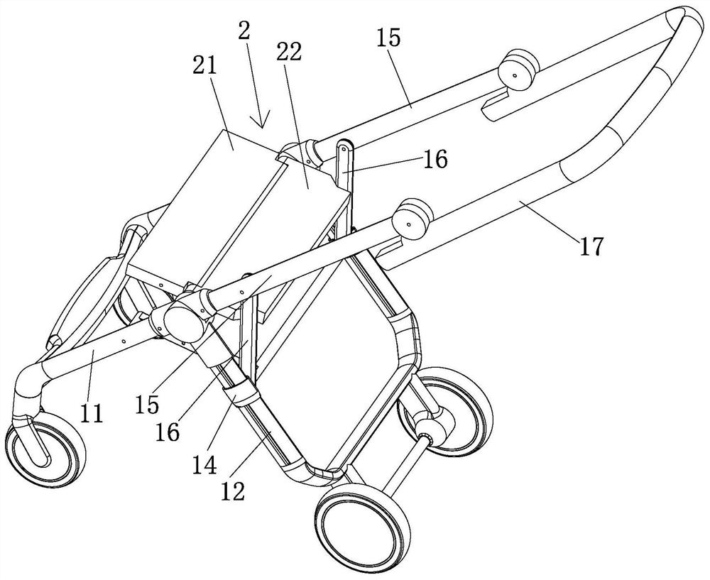 Baby carriage easy and convenient to fold and small in folding volume