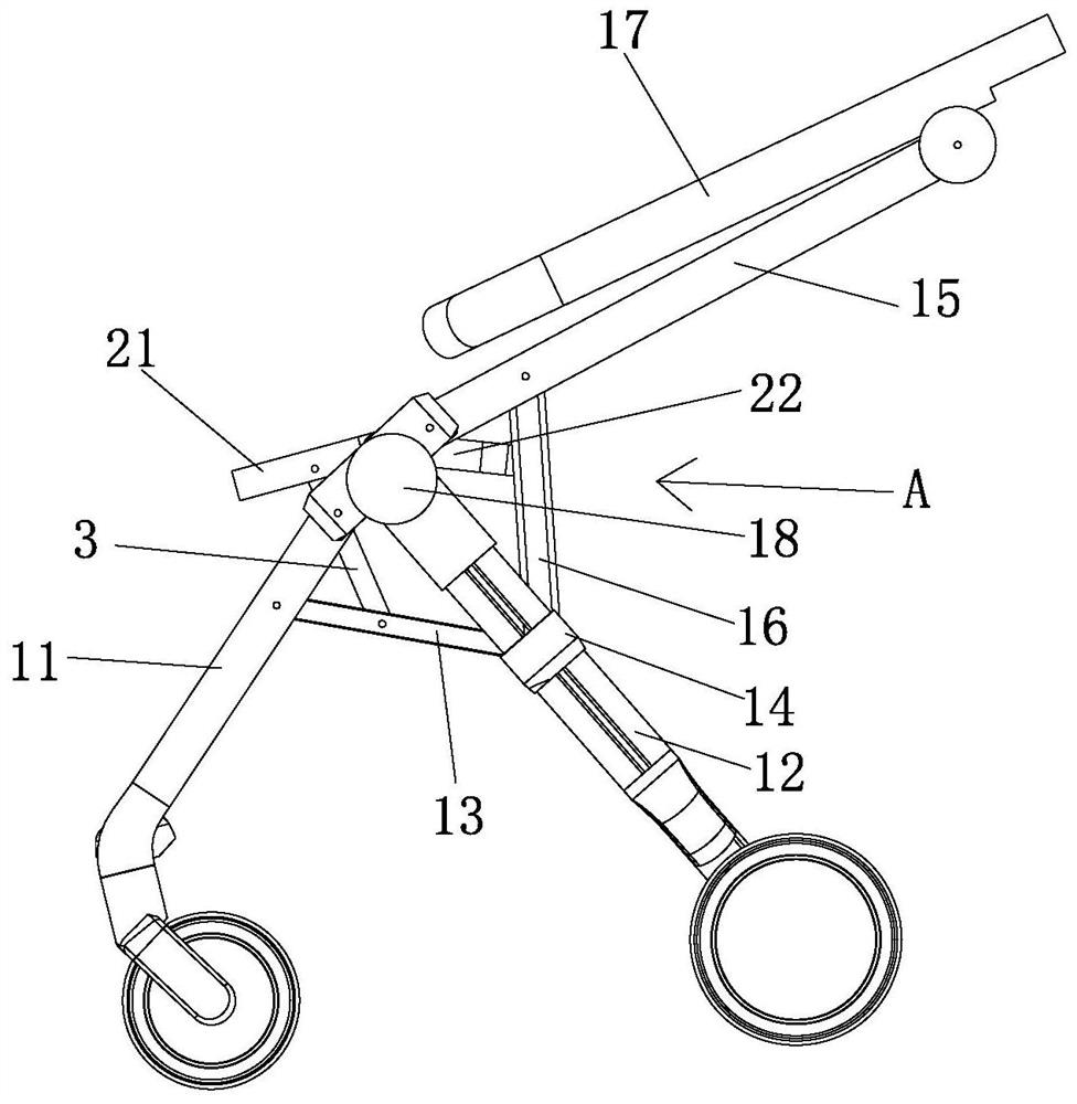 Baby carriage easy and convenient to fold and small in folding volume